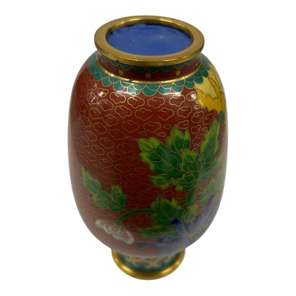 Elegant Floral Cloisonné Vase - Picture 3 of 5